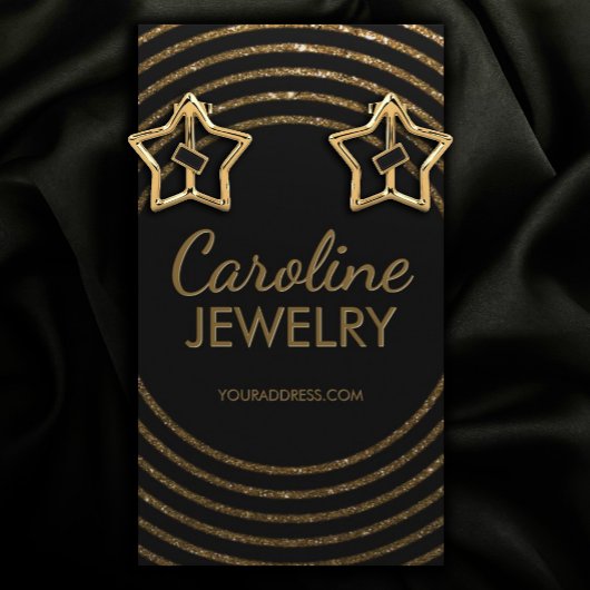 Golden Imitats Foil Kontur Circle Earring Display Visitenkarte