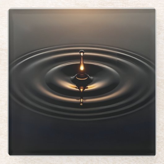 Golden Impact on Viscous Surface Glasuntersetzer (Vorderseite)