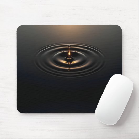 Golden Impact on Viscous Surface Mousepad (Mit Mouse)