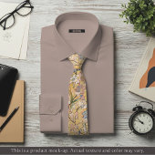 Golden Impressionist Floral Necktie Krawatte