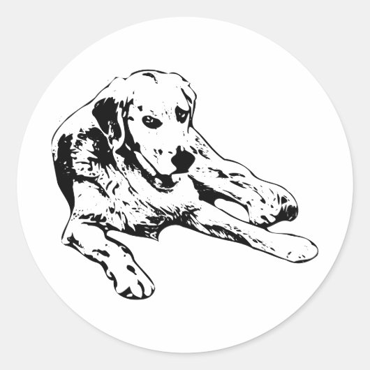 Golden in einfachen Linien Runder Aufkleber (Vorderseite)