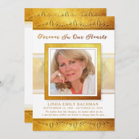 Golden in unserem Herzen Foto Danke Beileid (Vorne/Hinten)