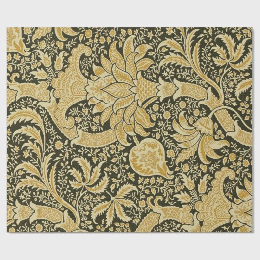 Golden Indian Pattern, William Morris Geschenkpapier (Flach)