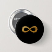 Golden Infinity Neurodiversity-Symbol - Autismus A Button (Vorne & Hinten)
