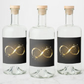 Golden Infinity Symbol Alkoholflaschenetikett (Flaschen)