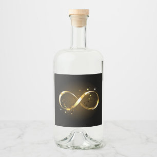 Golden Infinity Symbol Alkoholflaschenetikett