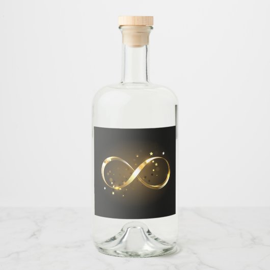 Golden Infinity Symbol Alkoholflaschenetikett (Vorderseite)