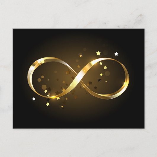 Golden Infinity Symbol Ankündigungspostkarte (Vorderseite)