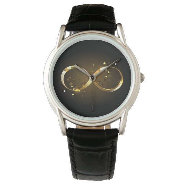 Golden Infinity Symbol Armbanduhr (Vorderseite)