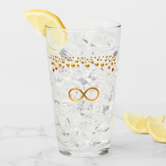 Golden Infinity Symbol & Confetti Glas (Vorderseite Ice)