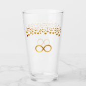 Golden Infinity Symbol & Confetti Glas (Vorderseite)
