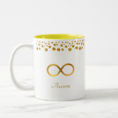 Golden Infinity Symbol & Confetti Zweifarbige Tasse (Links)