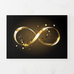 Golden Infinity Symbol Dreifach Gefaltete Ankündigung