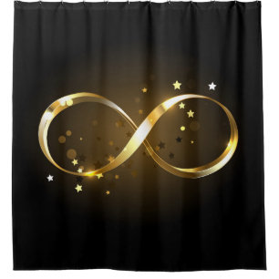 Golden Infinity Symbol Duschvorhang