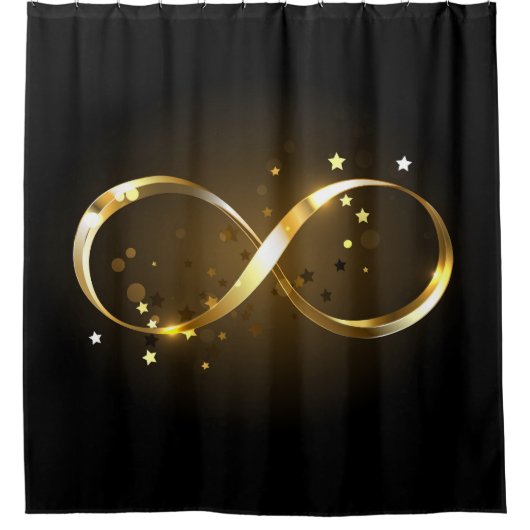 Golden Infinity Symbol Duschvorhang (Vorderseite)