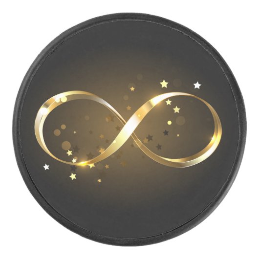 Golden Infinity Symbol Eishockey Puck (Vorderseite)