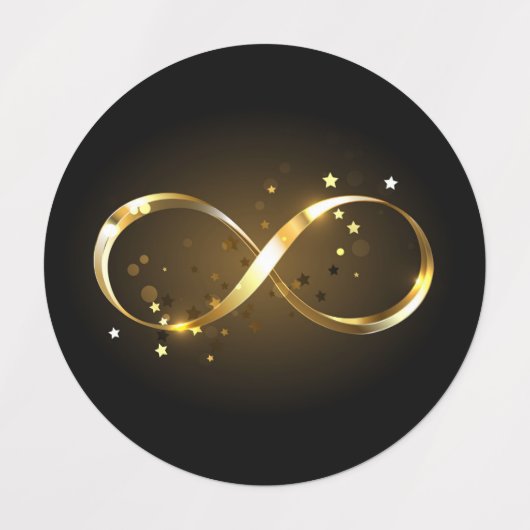 Golden Infinity Symbol Etiketten (Design 1)