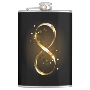 Golden Infinity Symbol Flachmann