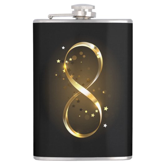 Golden Infinity Symbol Flachmann (Vorderseite)