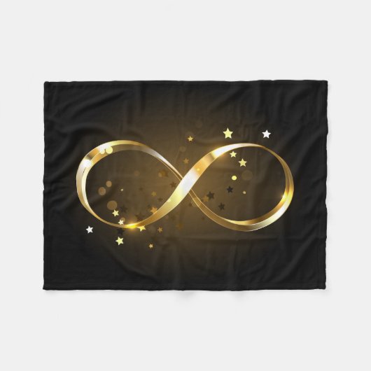 Golden Infinity Symbol Fleecedecke (Vorderseite (Horizontal))