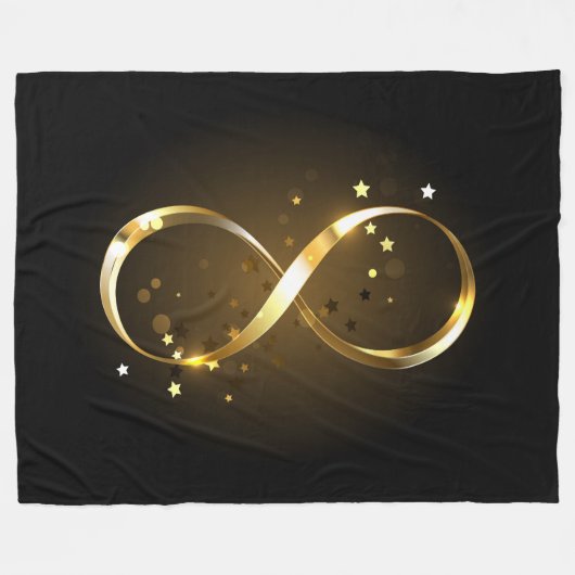 Golden Infinity Symbol Fleecedecke (Vorderseite (Horizontal))