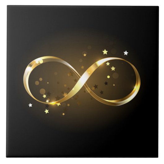 Golden Infinity Symbol Fliese (Vorderseite)