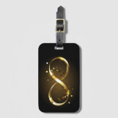 Golden Infinity Symbol Gepäckanhänger (Vorderseite Vertikal)