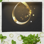 Golden Infinity Symbol Geschirrtuch (Gefaltet)