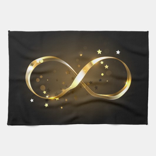 Golden Infinity Symbol Geschirrtuch (Horizontal)