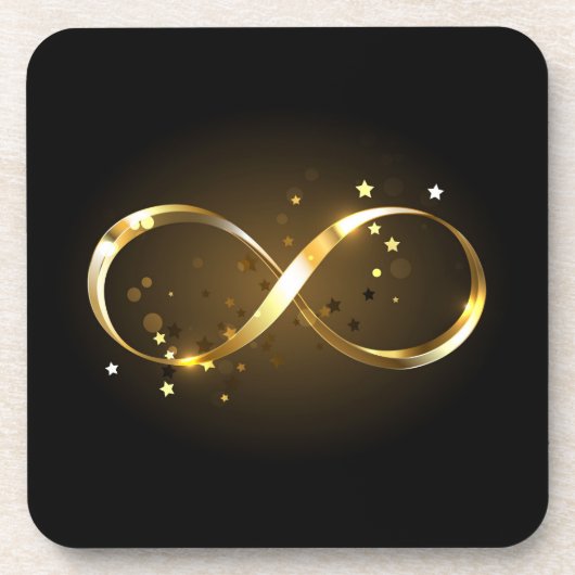 Golden Infinity Symbol Getränkeuntersetzer (Vorderseite)