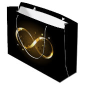 Golden Infinity Symbol Große Geschenktüte (Rückseite Schrägansicht)