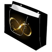 Golden Infinity Symbol Große Geschenktüte (Vorderseite Schrägansicht)