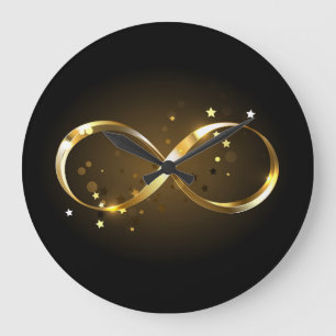 Golden Infinity Symbol Große Wanduhr