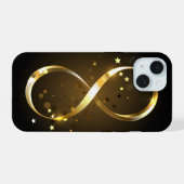 Golden Infinity Symbol iPhone 15 Hülle (Rückseite (Horizontal))