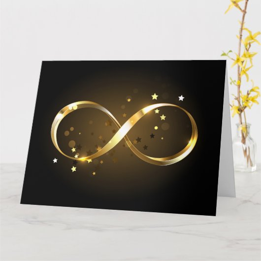 Golden Infinity Symbol Karte (Gelbe Blume)