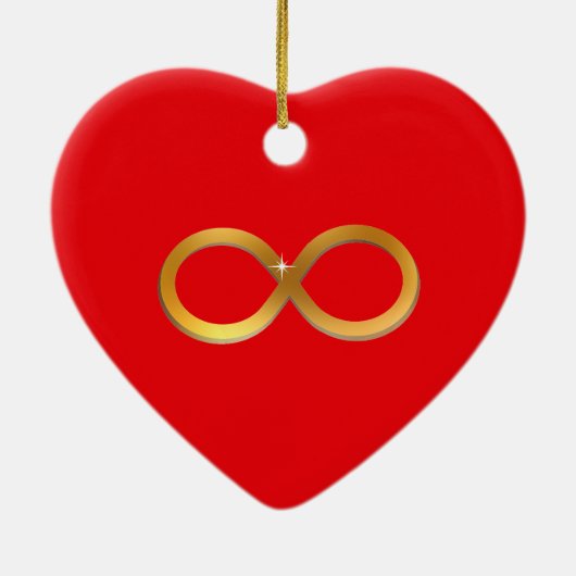 Golden Infinity Symbol Keramik Ornament (Hinten)