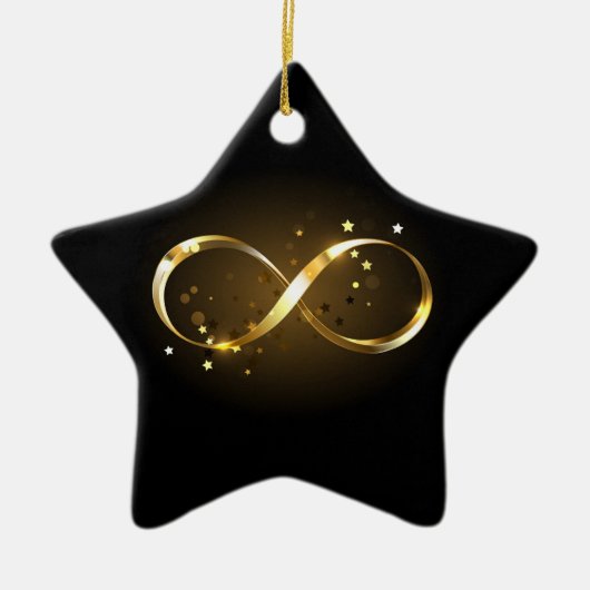 Golden Infinity Symbol Keramik Ornament (Vorne)