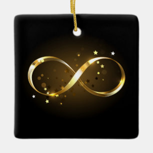 Golden Infinity Symbol Keramikornament