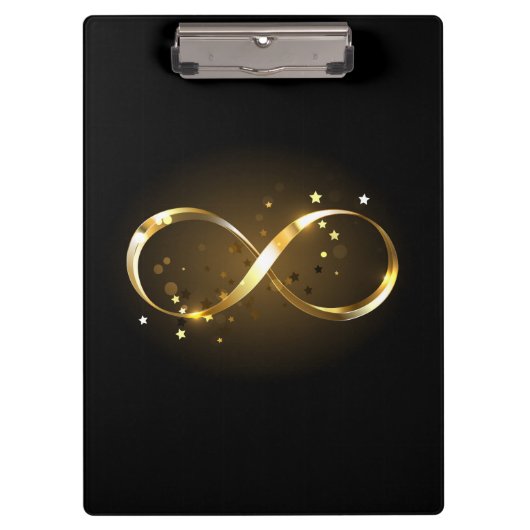 Golden Infinity Symbol Klemmbrett (Vorderseite)