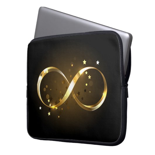 Golden Infinity Symbol Laptopschutzhülle (Vorderseite Links)