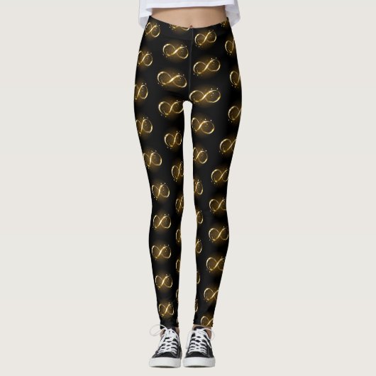 Golden Infinity Symbol Leggings (Vorderseite)