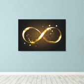 Golden Infinity Symbol Leinwanddruck (Insitu (Holzboden))
