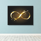 Golden Infinity Symbol Leinwanddruck (Insitu (Holzboden))