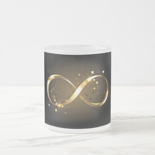 Golden Infinity Symbol Mattglastasse (Mittel)