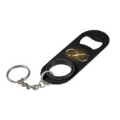 Golden Infinity Symbol Mini Flaschenöffner (Vorderseite Schrägansicht)