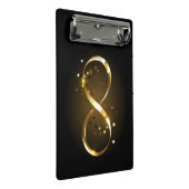 Golden Infinity Symbol Mini Klemmbrett (Schrägansicht)