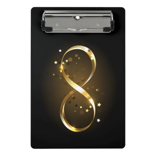 Golden Infinity Symbol Mini Klemmbrett (Vorderseite)