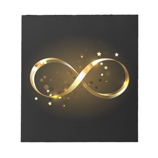 Golden Infinity Symbol Notizblock (Vorderseite)