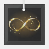 Golden Infinity Symbol Ornament Aus Glas (Vorderseite)