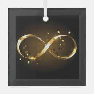 Golden Infinity Symbol Ornament Aus Glas